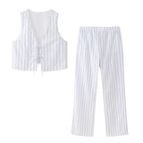 Effect Striped Vest 2010772 Striped Pajamas Style Trousers 4661410
