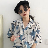 Chiffon Blouse Women 2023 Women's Summer Tunic Vintage Clothes Female Hawaiian Shirt with Short Sleeve Harajuku Top