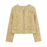 New Series Of Beads Decorated With Round Collar Fashion Jacket
