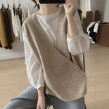 2025 New Cardigan Women's V-Necked Squints Sweater Jacket Loose Pearl Buckle Knitting
