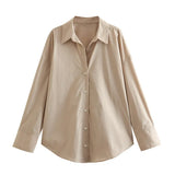 New Multi-Color Loose Casual Version Of Poplin Long-Sleeved