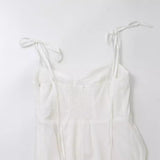 Spring Style Laminated Poplin Sling Dress At The Back