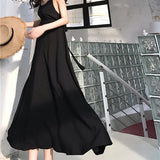 Summer Dress Sexy Spaghetti Strap Backless Back Belt Long Dress Retro Temperament Strapless Chiffon Dress Female