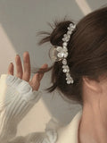 Rhinestone Decor Floral Hair Claw-Outfit
