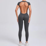 Zingj Fast Dry Yoga One Yoga Clothing Short Sleeves Back Hip Sports Fitness Clothing 89071-Outfit