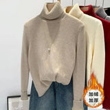 Shirt Women's Spring And Autumn New Loose Thin Korean Version Of Age-Reduction Long-Sleeved Basic Simple Solid Color