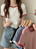 Brand New Women's T-Shirt O-Neck Short Tee Women T-Shirt Woman T Shirt Tops Tees Slim Bottom Young Style Shirts For