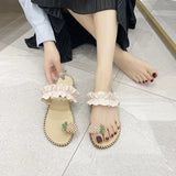 Large Size Sandals And Slippers For Women 2024 New Toe Sandals Pineapple Lace Sandals From