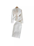 Suit Female Korean Version Socialite Temperament OL Professional Suit Jacket Two-Piece Set Of High Waist Hip Half