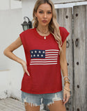 New Hot Independent Yen Collar Flag Top Solid Color Knit Shirt Short-Sleeved Sweater