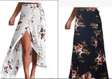 Women's Summer New Chiffon Flower Half-Body Skirt Irregularly Tied With Open Fork And Hip
