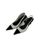 Zingj Summer New ~ Pointed Head Head Color Single Shoes Back Empty Word With High Heel Fine Heel Women's