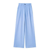 New Spring Style Pleated Front High Waist Trousers