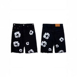 Tears Kapok Printing Beauty Trend Summer Men's And Women's Loose Casual Denim Shorts Trend Five-Cent