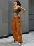 Pants Y2K Clothes Loose Drawstring Low Waist Joggers Trousers Women Casual Outfits Streetwear Baggy Wide Leg