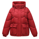 Big Red Cotton-Padded Clothes Female Winter 2024 New Short Loose This Year Hot Style Fashion Foreign Style Of The New Year-Outfit