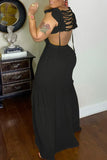 Sexy Deep Temperament Commute Backless Lace Chiffon