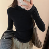 Collar Head Pure Desire Long-Sleeved Pleated Blouse Women's Autumn And Winter New Tight Waist