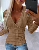 Zingj Hot Style Autumn And Winter Simple Long Sleeve V Collar Jacket Women's Sweater Female