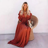 Summer Sun Protective Double-breasted Drawstring Dress
