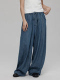 [Daihe] Summer New Leisure High Waist Linen Jeans Simple Versatile Wide Leg Jeans H6403-Outfit