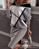 Zingj Series) 2023 Women's Fashion V-Neck Dress Top Skirt