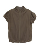 Thin Sun Protection Short Sleeve Jackets Vintage Slim Stand Neck Coat Casual Zipper Y2k Aesthetic Cargo Solid