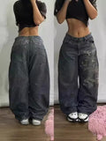 Sales Of New Loose Jeans Embroidered Hip Hop Casual Jeans High Street Men's High Waist Hip