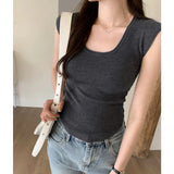 Pleated Waist Shows Thin Sleeveless Knitted Vest Women's New Fashionable Slimming Blouse In Spring And