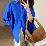 Shirt Women Spring And Autumn 2025 New Design Sense Of Small Solid Casual Folding Long-Sleeved Shirt Coat