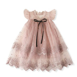 Girls Long Sleeves Dress Sequins Star Party Princess Dress Children's Casual Clothing Winter Daily Clothes Vestido