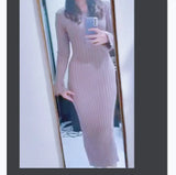 Zingj Autumn / Winter 2023 New Knit Dress Casual Round Collar Skirt Placed Pit Sweater