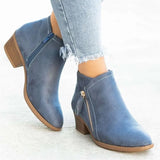 Station 2023 Autumn And Winter Vintage Women's Shoes Thick Heel Large Side Zipper Women's Short Boots Martin
