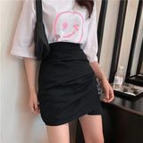 Ladies Skirt Spring Autumn Solid Color Womens Mini Skirt Sexy Clubwear High Waist Pencil Cross Skirt For Women Size