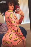 Women Bodysuit Long Sleeve Deep V Neck Bodycon Stretch Leotard Crop Top Button Short Romper Pajamas Women Jumpsuit