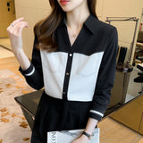 White Women Tops and Blouses Elegant OL Long Sleeve Shirts Female Slim Blusas Office Lady Work Wear
