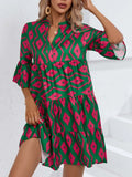 Zingj Women's Hot Style Dress 2023 Summer Loose V-Neck Casual Short Dress Women's
