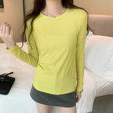 New Slim T-Shirt With Long Sleeves And A Round Collar Shirt In Autumn And
