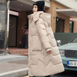 Cotton Dress Korean Version Loose 2024 Winter New Over The Knee Long Thick Warm Padded Coat Temperament Cotton-Padded Jacket Tide-Outfit