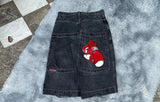 Hip-Hop Street Clothing Y2K Boxing Gloves Graphic Denim Gym Baggy Jeans