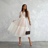 New Summer Lace Lace Dress INS Casual Backless