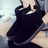 Zingj Winter New Flat-Bottomed Woolen Mouth Snow Boots Women's Cotton Shoes Comfortable Short Tube Velvet Pregnant Women's Anti-Skid