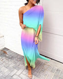 Independent Station Sexy And Popular Style Oblique Shoulder Single-Sleeved Dress For
