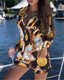 Women Two Piece Set Eyelet Embroidery Buttoned Shirt Top &amp; Pocket Design Shorts Set