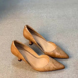 Retro Tip-Tip High-Heeled Women's New One-Legged Fine-Heeled Single