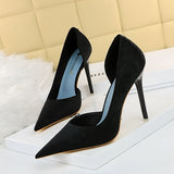 Zingj Fashion Sexy Thin, High, Shallow Pointed Cloth Side Hollow Women's Single