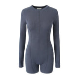 Spring Style Knitted Slim Zipper Long-Sleeved Solid Color