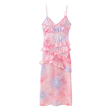 New Spring Style Two-Color Slim Printed Lotus Leaf Lace