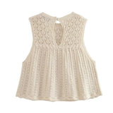 Mesh Knitted Blouse Mesh Jacquard Mini Skirt