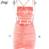 Diamond Chain New Dresses Women Backless Summer Sundresses Elegant Y2K Party Bodycon Women Vestidos Female Clothing